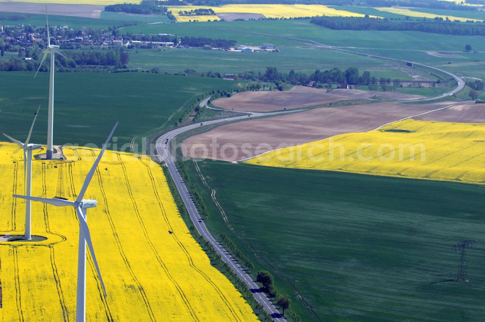 Aerial image PASSOW - Verlauf der Ortsumfahrung der Bundesstrasse B 168 bei Passow. Landesbetrieb Straßenwesen Brandenburg (