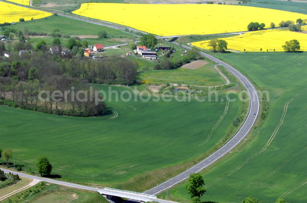 PASSOW from above - Verlauf der Ortsumfahrung der Bundesstrasse B 168 bei Passow. Landesbetrieb Straßenwesen Brandenburg (