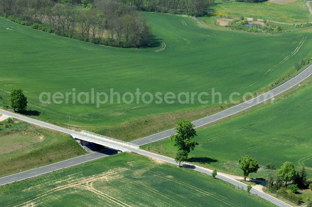 Aerial photograph PASSOW - Verlauf der Ortsumfahrung der Bundesstrasse B 168 bei Passow. Landesbetrieb Straßenwesen Brandenburg (