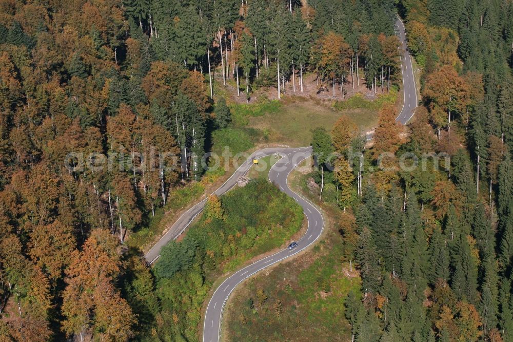 Aerial image Schopfheim - Road over the crossroads K6339 - K6352 in Schopfheim in the state Baden-Wuerttemberg