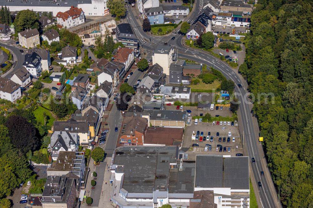 Aerial image Ennepetal - Road over the crossroads Voerstrasse - Neustrasse und Friedrichstrasse in Ennepetal in the state North Rhine-Westphalia, Germany