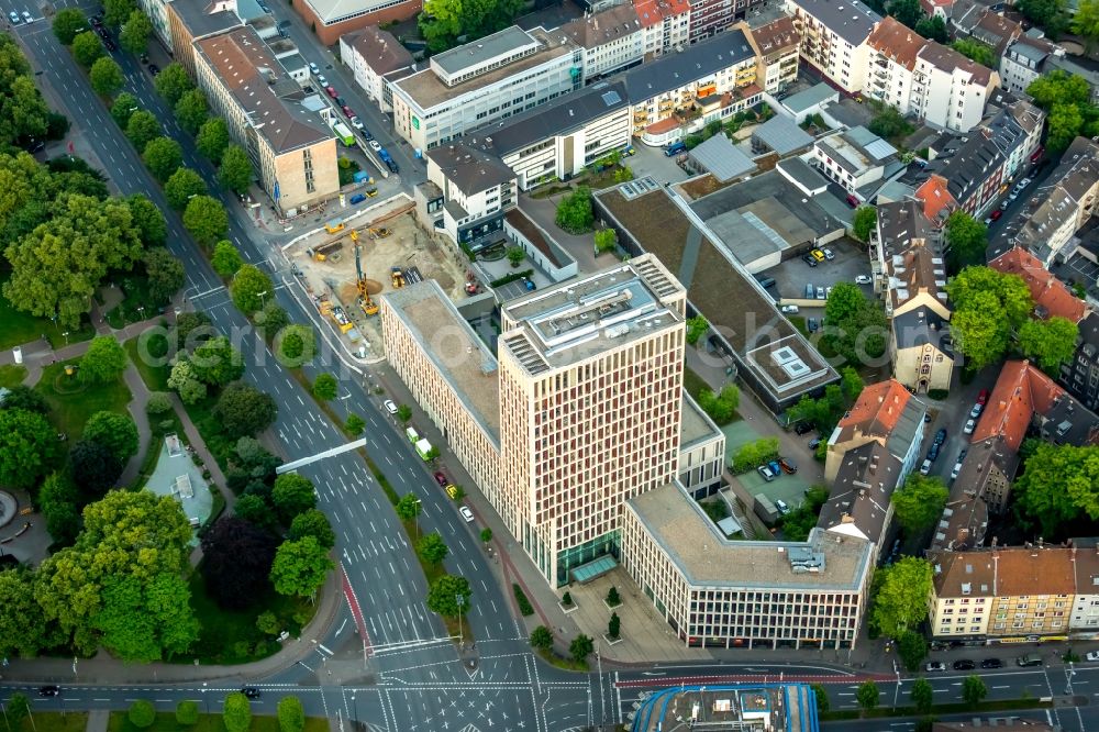 Aerial photograph Dortmund - Skyscraper insurance Hoher Wall of Volkswohlbund Insurance in Dortmund in the Ruhr area in North Rhine-Westphalia