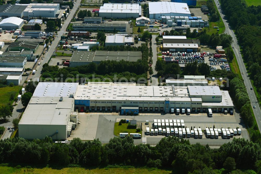 Aerial photograph Neu Wulmstorf - Building complex and distribution center on the site of HAVI Logistic on street Rudolf-Diesel-Strasse in Neu Wulmstorf in the state Lower Saxony, Germany