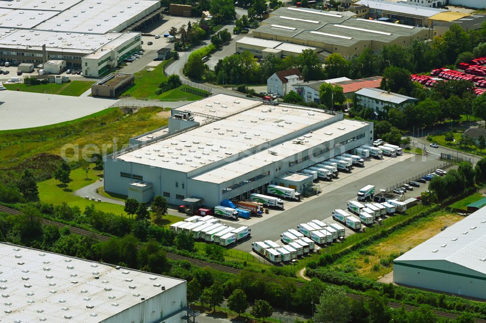 Bingen am Rhein from above - Building complex of the distribution center and food logistics center on the premises of HAVI Logistics on the street Am Ockenheimer Graben in the district of Kempten in Bingen am Rhein in the federal state of Rhineland-Palatinate, Germany