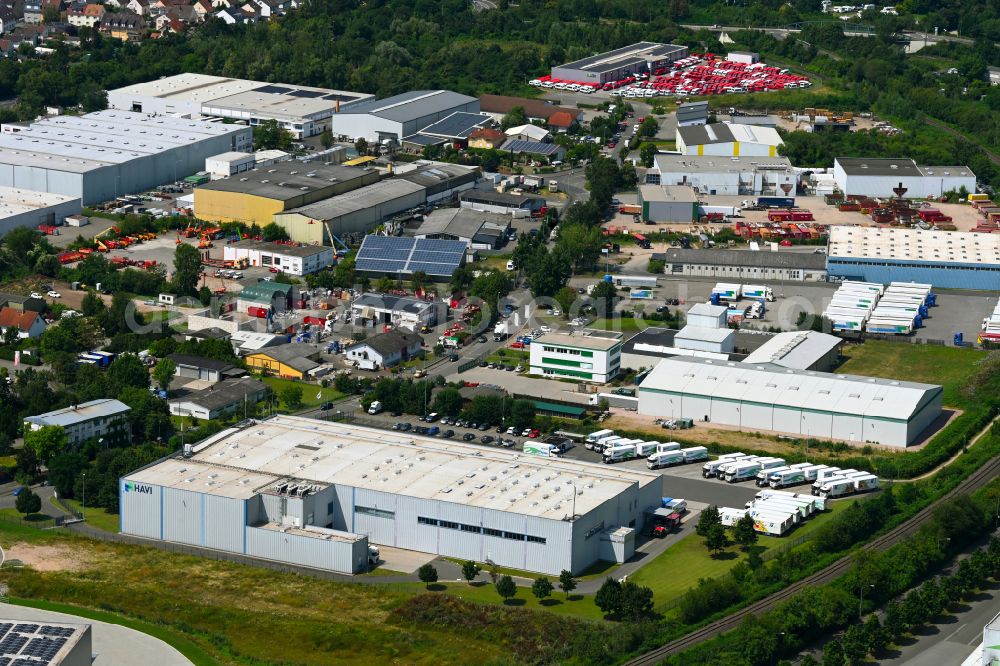 Aerial image Bingen am Rhein - Building complex of the distribution center and food logistics center on the premises of HAVI Logistics on the street Am Ockenheimer Graben in the district of Kempten in Bingen am Rhein in the federal state of Rhineland-Palatinate, Germany