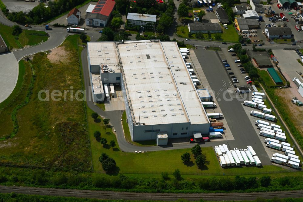 Bingen am Rhein from the bird's eye view: Building complex of the distribution center and food logistics center on the premises of HAVI Logistics on the street Am Ockenheimer Graben in the district of Kempten in Bingen am Rhein in the federal state of Rhineland-Palatinate, Germany