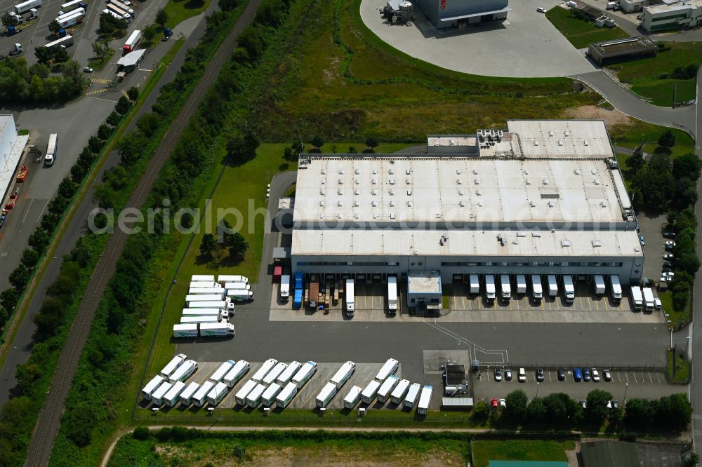 Aerial photograph Bingen am Rhein - Building complex of the distribution center and food logistics center on the premises of HAVI Logistics on the street Am Ockenheimer Graben in the district of Kempten in Bingen am Rhein in the federal state of Rhineland-Palatinate, Germany