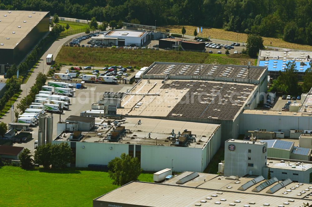 Aerial image Günzburg - Building complex of the distribution center and food logistics center on the premises of HAVI Logistics on Max-Planck-Strasse in the Oberelchingen district of Guenzburg in the state of Bavaria, Germany