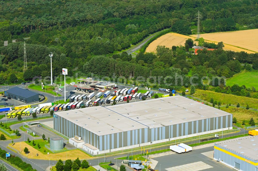 Aerial image Rheinberg - Building complex and distribution center on the site of HAVI Logistics on street Minkeldonk in the district Winterswick in Rheinberg in the state North Rhine-Westphalia, Germany