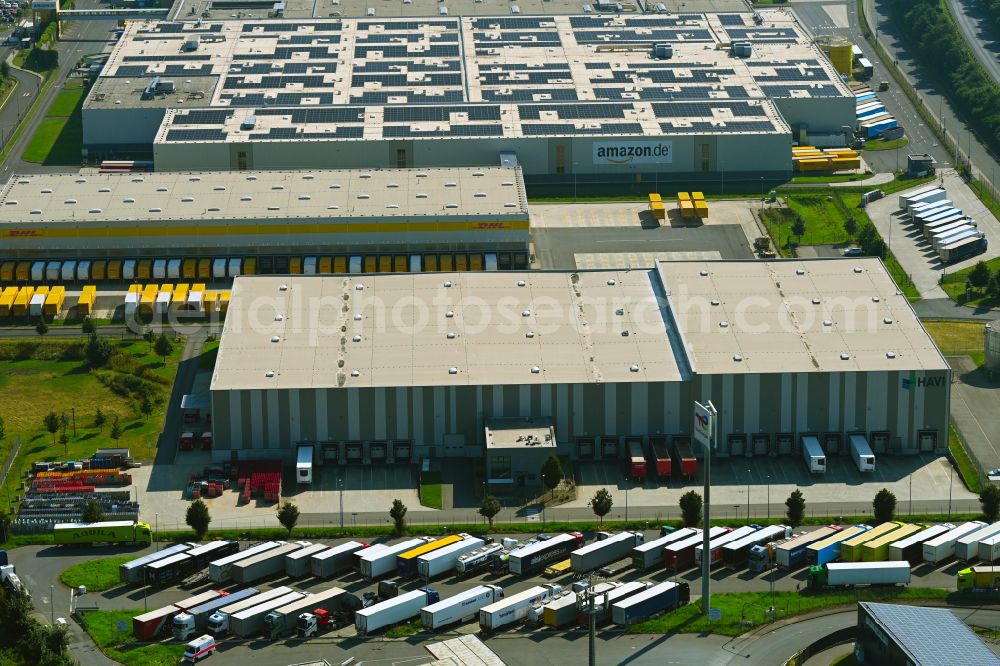 Aerial image Rheinberg - Building complex and distribution center on the site of HAVI Logistics on street Minkeldonk in the district Winterswick in Rheinberg in the state North Rhine-Westphalia, Germany