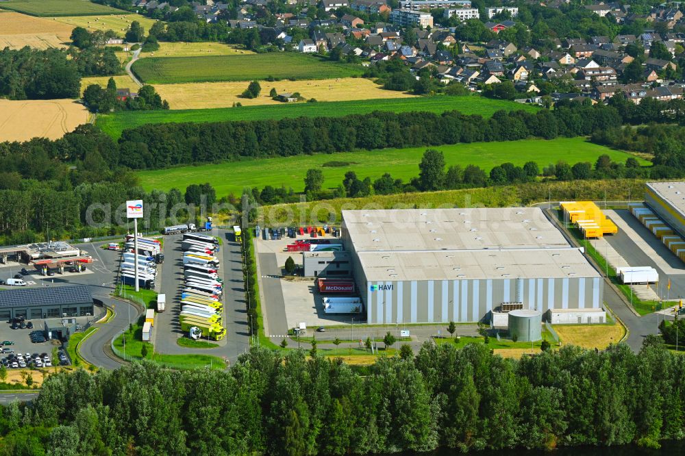 Aerial image Rheinberg - Building complex and distribution center on the site of HAVI Logistics on street Minkeldonk in the district Winterswick in Rheinberg in the state North Rhine-Westphalia, Germany