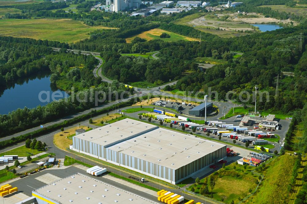 Rheinberg from above - Building complex and distribution center on the site of HAVI Logistics on street Minkeldonk in the district Winterswick in Rheinberg in the state North Rhine-Westphalia, Germany