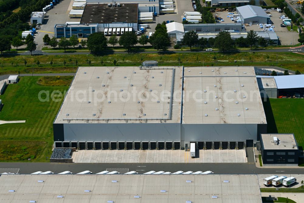 Aerial image Wunstorf - Building complex and distribution center on the site of HAVI Logistics on street Am Luther Forst in Wunstorf in the state Lower Saxony, Germany