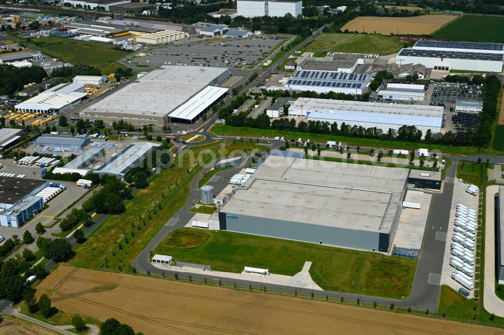 Wunstorf from above - Building complex and distribution center on the site of HAVI Logistics on street Am Luther Forst in Wunstorf in the state Lower Saxony, Germany