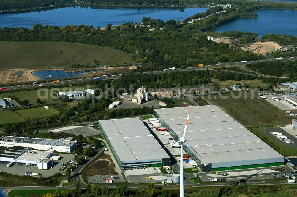 Aerial image Magdeburg - Building complex and distribution center on the site Samsung SDS Cello in the district Gewerbegebiet Nord in Magdeburg in the state Saxony-Anhalt, Germany