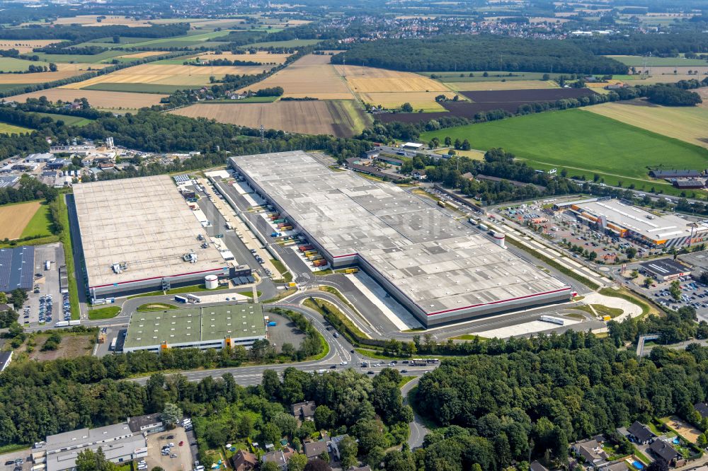 Aerial photograph Kamen - Building complex and distribution center on the site Tedi on street Zollpost in Kamen at Ruhrgebiet in the state North Rhine-Westphalia, Germany