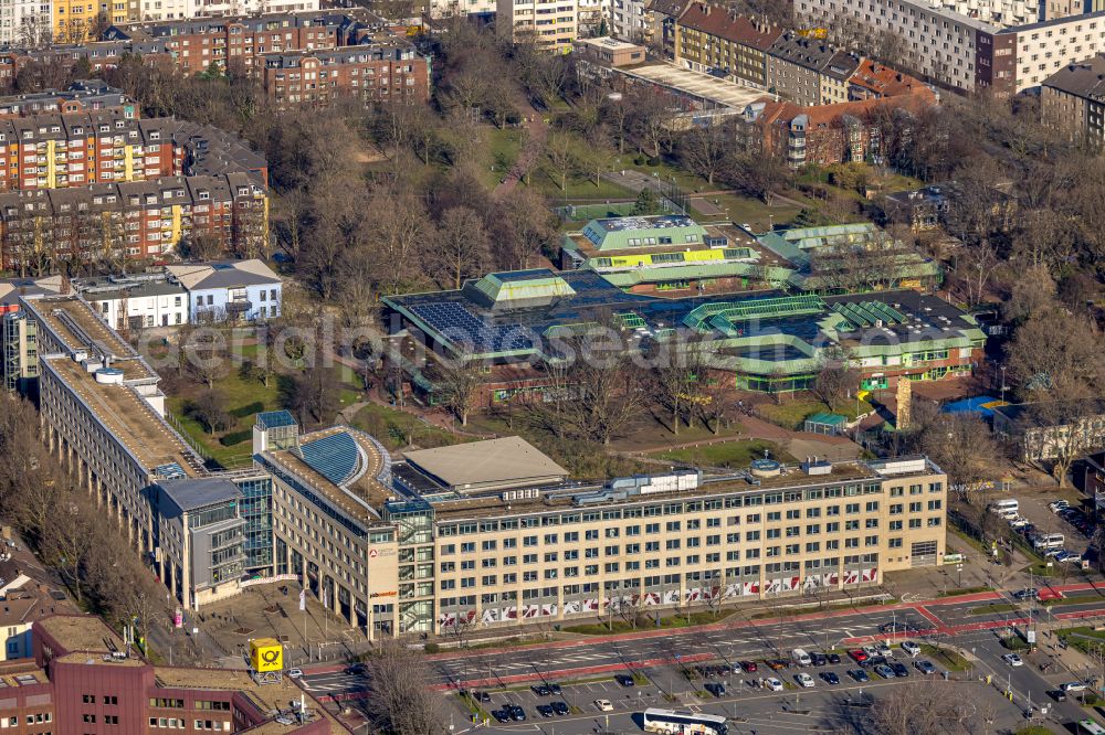 Aerial photograph Dortmund - Administrative building of the State Authority Agentur fuer Arbeit on street Steinstrasse in the district Nordmarkt-Sued in Dortmund at Ruhrgebiet in the state North Rhine-Westphalia, Germany