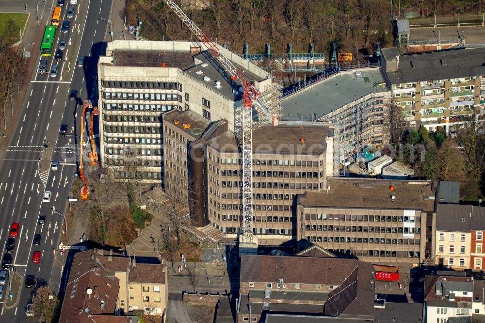 Oberhausen from above - Administration Building Employment Agency Oberhausen at the Muelheimer Strasse in Oberhausen in North Rhine-Westphalia