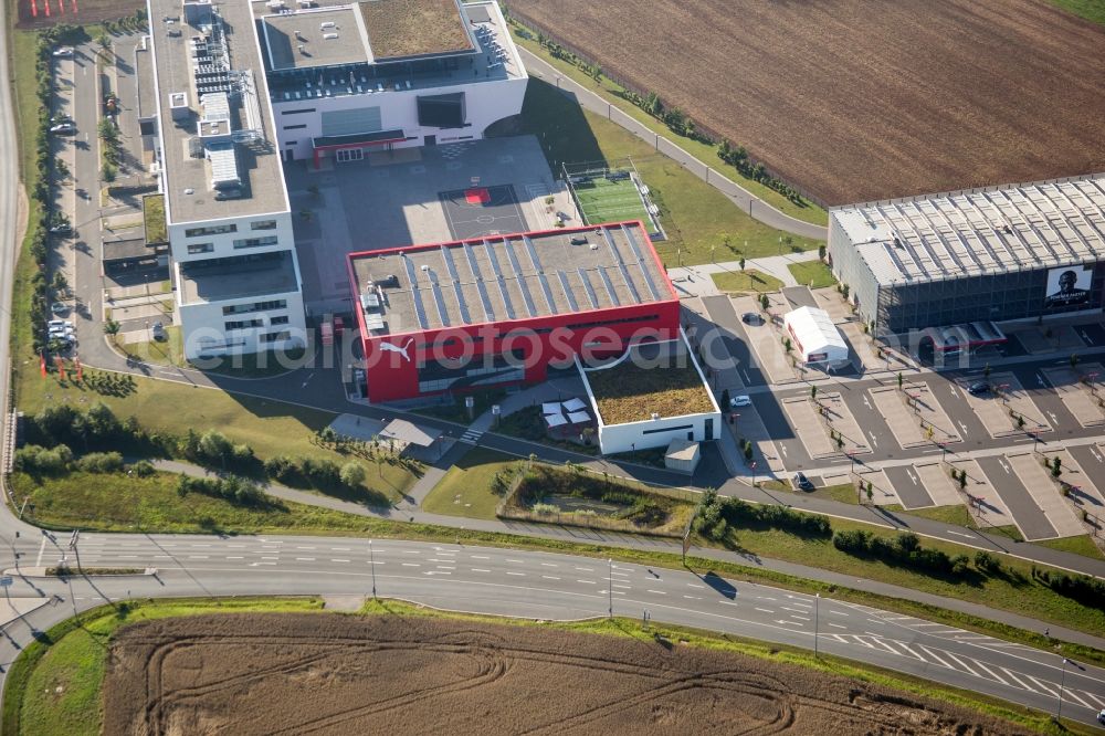 Aerial image Herzogenaurach - Administrative building and office complex of adidas in Herzogenaurach in the state Bavaria, Germany