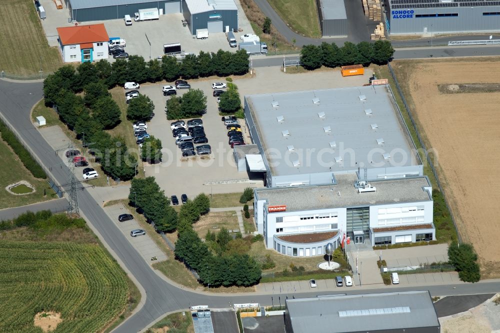 Aerial photograph Grünsfeld - Administrative building and office complex of Franke GmbH at Franke Str. in Gruensfeld in the state Baden-Wurttemberg, Germany