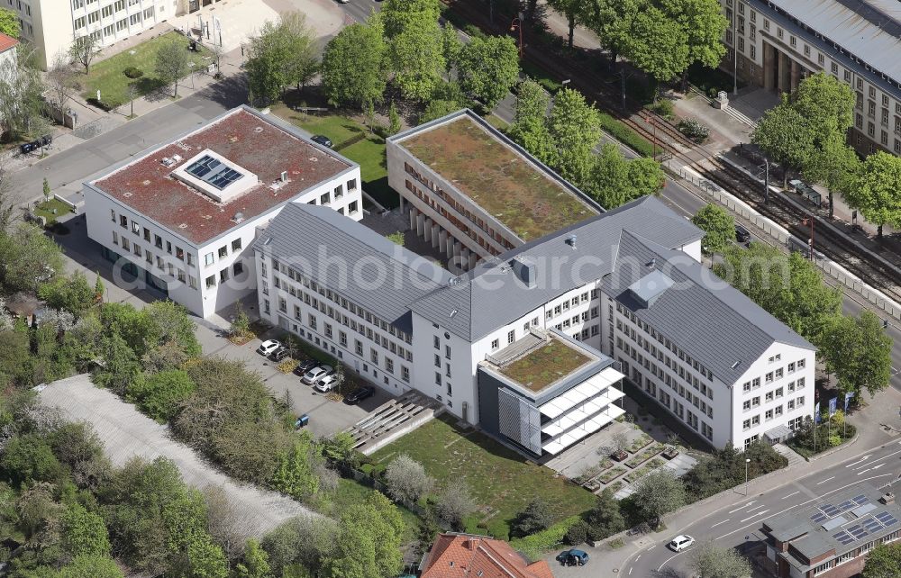 Aerial photograph Erfurt - Administrative building and office complex IHK Erfurt on Arnstaedter Strasse in Erfurt in the state Thuringia, Germany