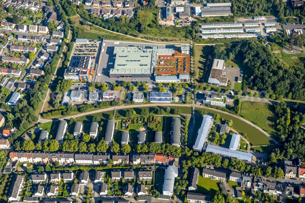 Bochum from above - Administration building and office complex of JIL-Invest GmbH & Co. oHG in the Josef-Haumann-Strasse in Bochum, in the state of North Rhine-Westphalia, Germany