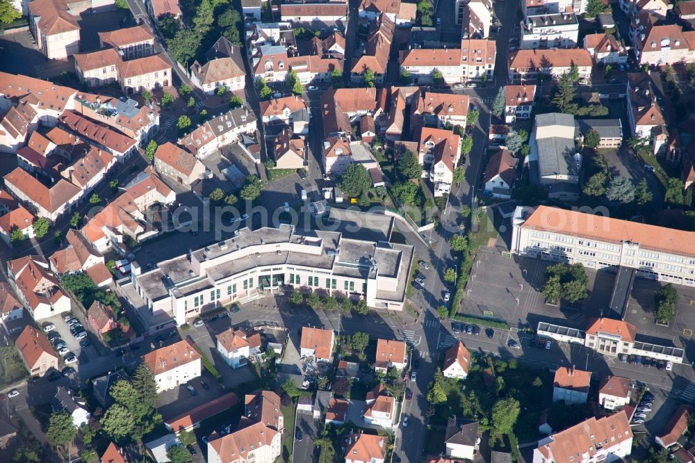 Haguenau from above - Administrative building and office complex Palascak Robert in Haguenau in Grand Est, France