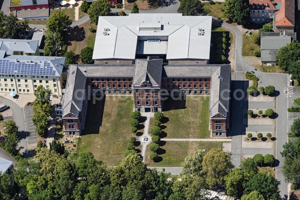 Bayreuth from above - Administrative building of the State Authority Bundesarchiv Lastenausgleichsarchiv on street Dr.-Franz-Strasse in Bayreuth in the state Bavaria, Germany