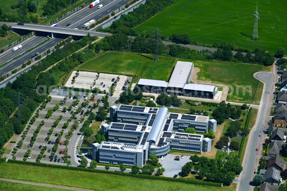 Peine from above - Administrative building of the State Authority Bundesgesellschaft fuer Endlagerung mbH (BGE) in Peine in the state Lower Saxony, Germany