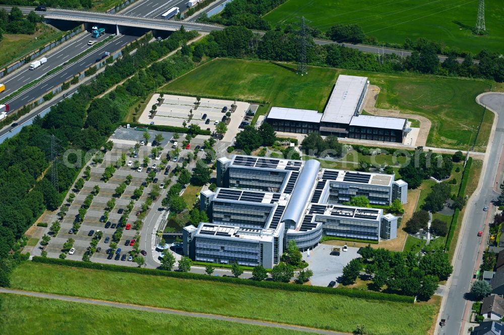 Peine from the bird's eye view: Administrative building of the State Authority Bundesgesellschaft fuer Endlagerung mbH (BGE) in Peine in the state Lower Saxony, Germany