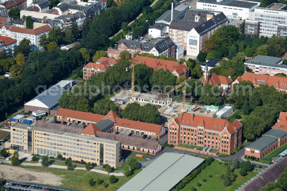 Berlin from above - Administrative building of the State Authority Bundeskriminalamt - Gemeinsames Terror Abwehrzentrum ( GTAZ ) on street Am Treptower Park - Elsenstrasse in the district Treptow in Berlin, Germany