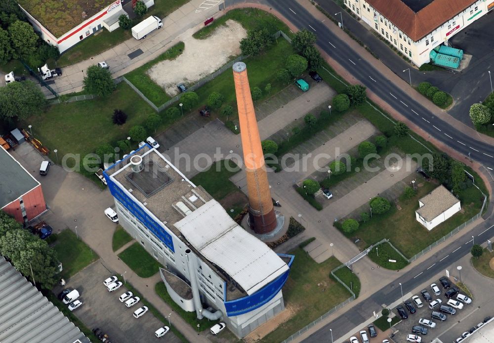 Eisenach from the bird's eye view: The administrative building of the Eisenach utilities is the road To the fire station in Eisenach in Thuringia. With the construction of the administrations of all the Company's businesses could be merged