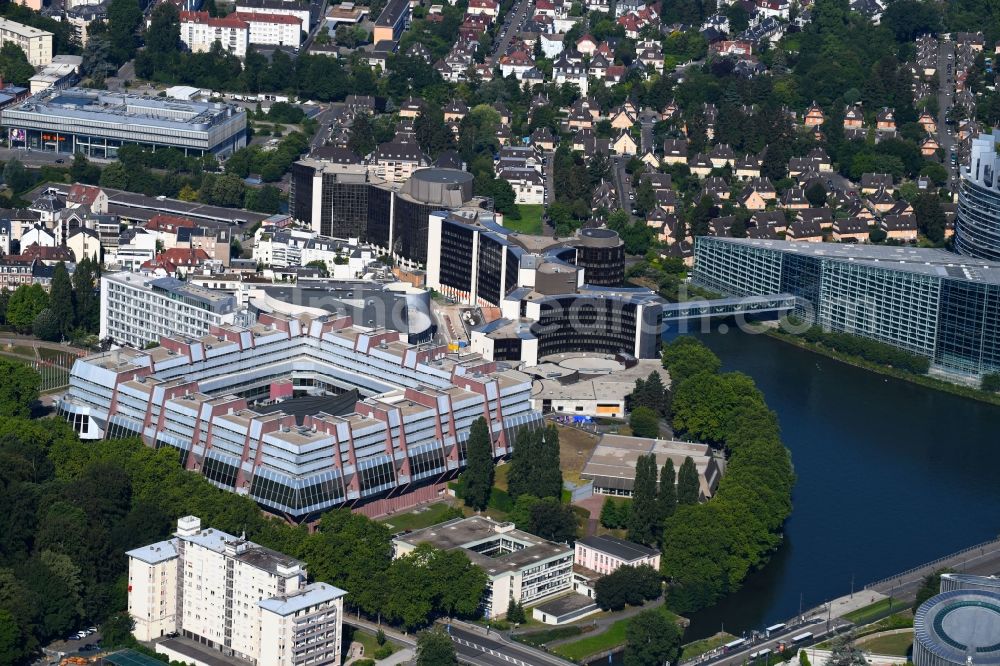 Aerial image Strasbourg - Straßburg - Administrative building of the State Authority Europaeischen Rat on Avenue de l'Europe in Strasbourg in Grand Est, France