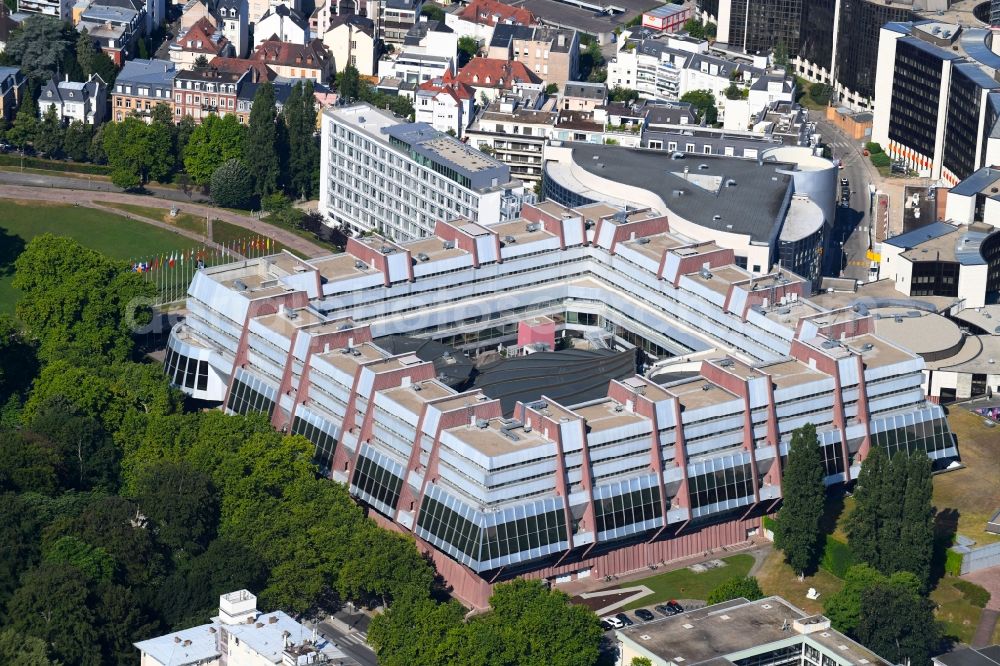 Strasbourg - Straßburg from above - Administrative building of the State Authority Europaeischen Rat on Avenue de l'Europe in Strasbourg in Grand Est, France