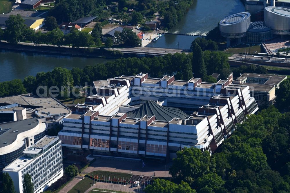 Aerial image Strasbourg - Straßburg - Administrative building of the State Authority Europaeischen Rat on Avenue de l'Europe in Strasbourg in Grand Est, France