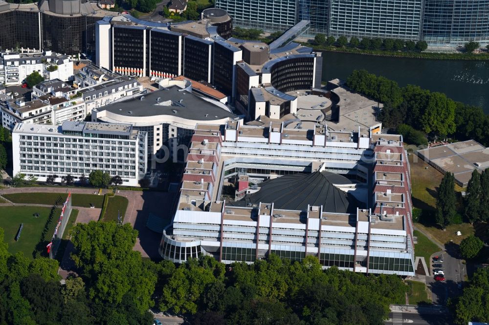 Strasbourg - Straßburg from above - Administrative building of the State Authority Europaeischen Rat on Avenue de l'Europe in Strasbourg in Grand Est, France