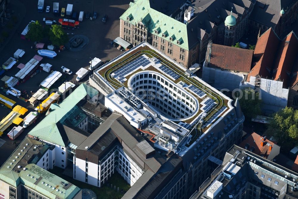 Bremen from above - Banking administration building of the financial services company BLB - Bremer Landesbank - Kreditanstalt Oldenburg in Bremen, Germany