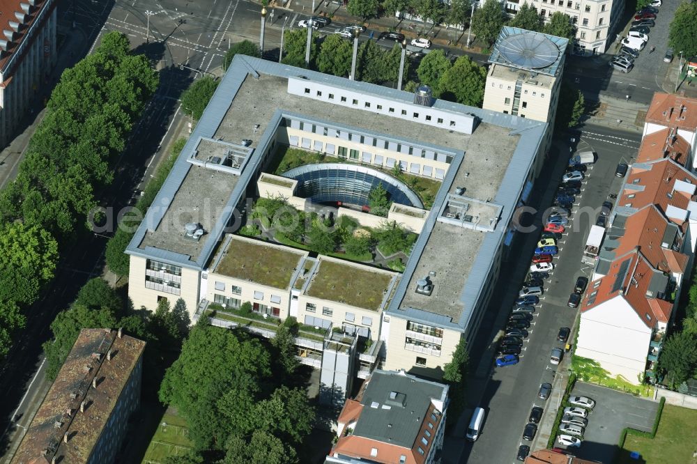 Aerial image Leipzig - Banking administration building of the financial services company Deutsche Bundesbank on Karl-Liebknecht-Strasse in Leipzig in the state Saxony