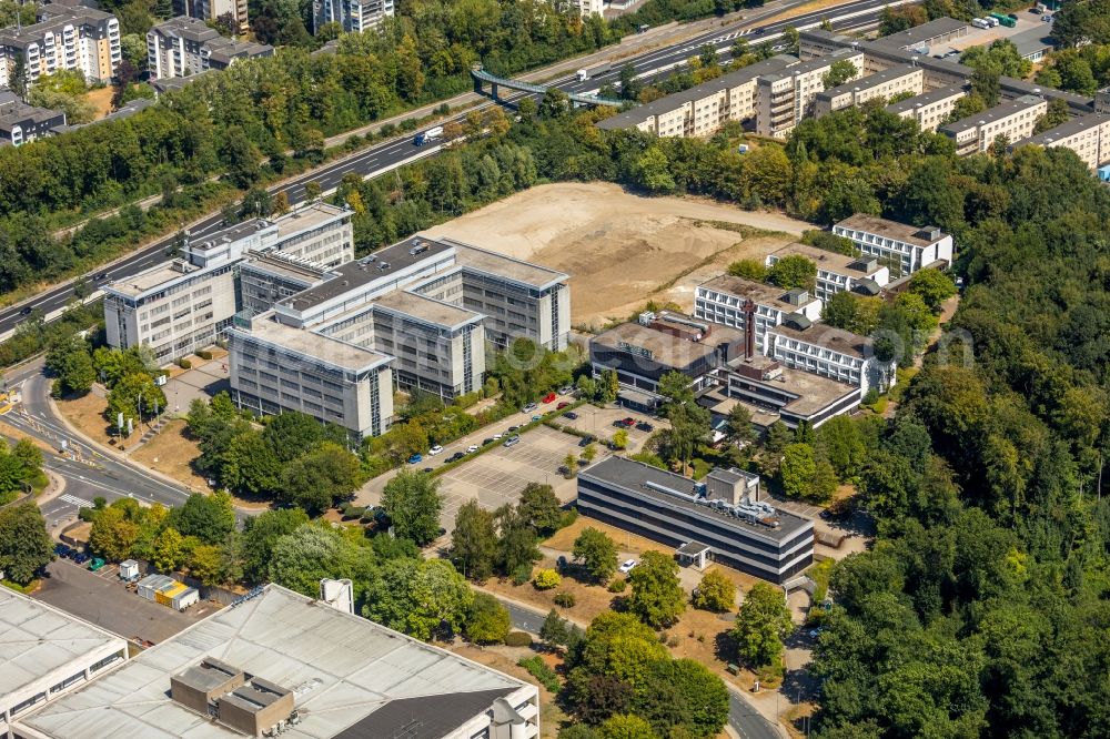 Essen from above - Banking administration building of the financial services company ENDIR 1 Abwicklungsgesellschaft mbH on Theodor-Althoff-Strasse in Essen in the state North Rhine-Westphalia, Germany