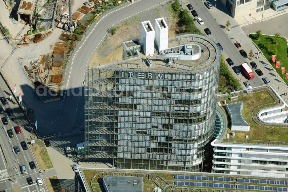 Stuttgart from the bird's eye view: Banking administration building of the financial services company Landesbank Baden-Wuerttemberg in Stuttgart in the state Baden-Wuerttemberg