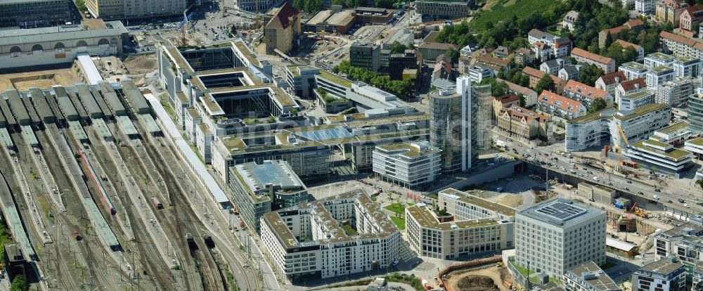 Aerial image Stuttgart - Banking administration building of the financial services company Landesbank Baden-Wuerttemberg in Stuttgart in the state Baden-Wuerttemberg