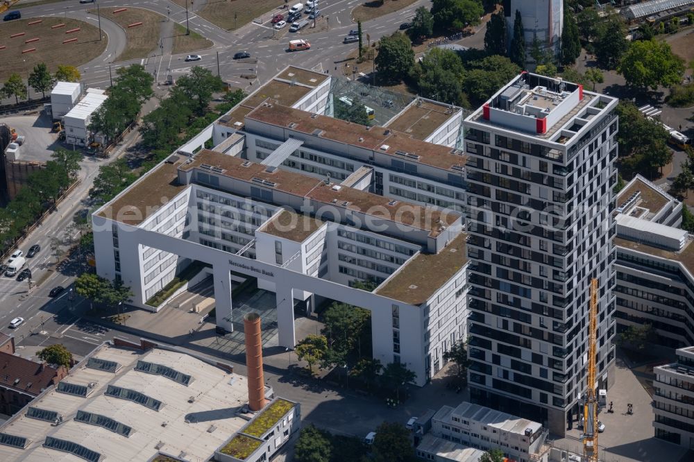 Stuttgart from above - Banking administration building of the financial services company Mercedes-Benz-Bank in Stuttgart in the state Baden-Wurttemberg, Germany