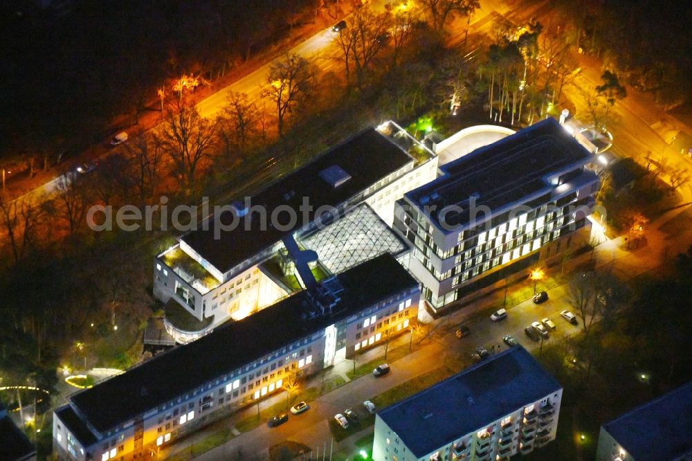 Potsdam from above - Banking administration building of the financial services company Mittelbrandenburgische Sparkasse in Potsdam on Saarmunder Strasse in Potsdam in the state Brandenburg, Germany