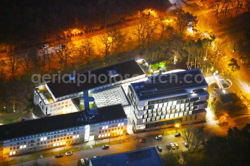 Potsdam from the bird's eye view: Banking administration building of the financial services company Mittelbrandenburgische Sparkasse in Potsdam on Saarmunder Strasse in Potsdam in the state Brandenburg, Germany