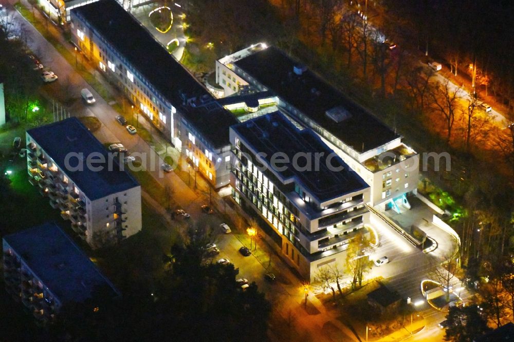 Aerial photograph Potsdam - Banking administration building of the financial services company Mittelbrandenburgische Sparkasse in Potsdam on Saarmunder Strasse in Potsdam in the state Brandenburg, Germany