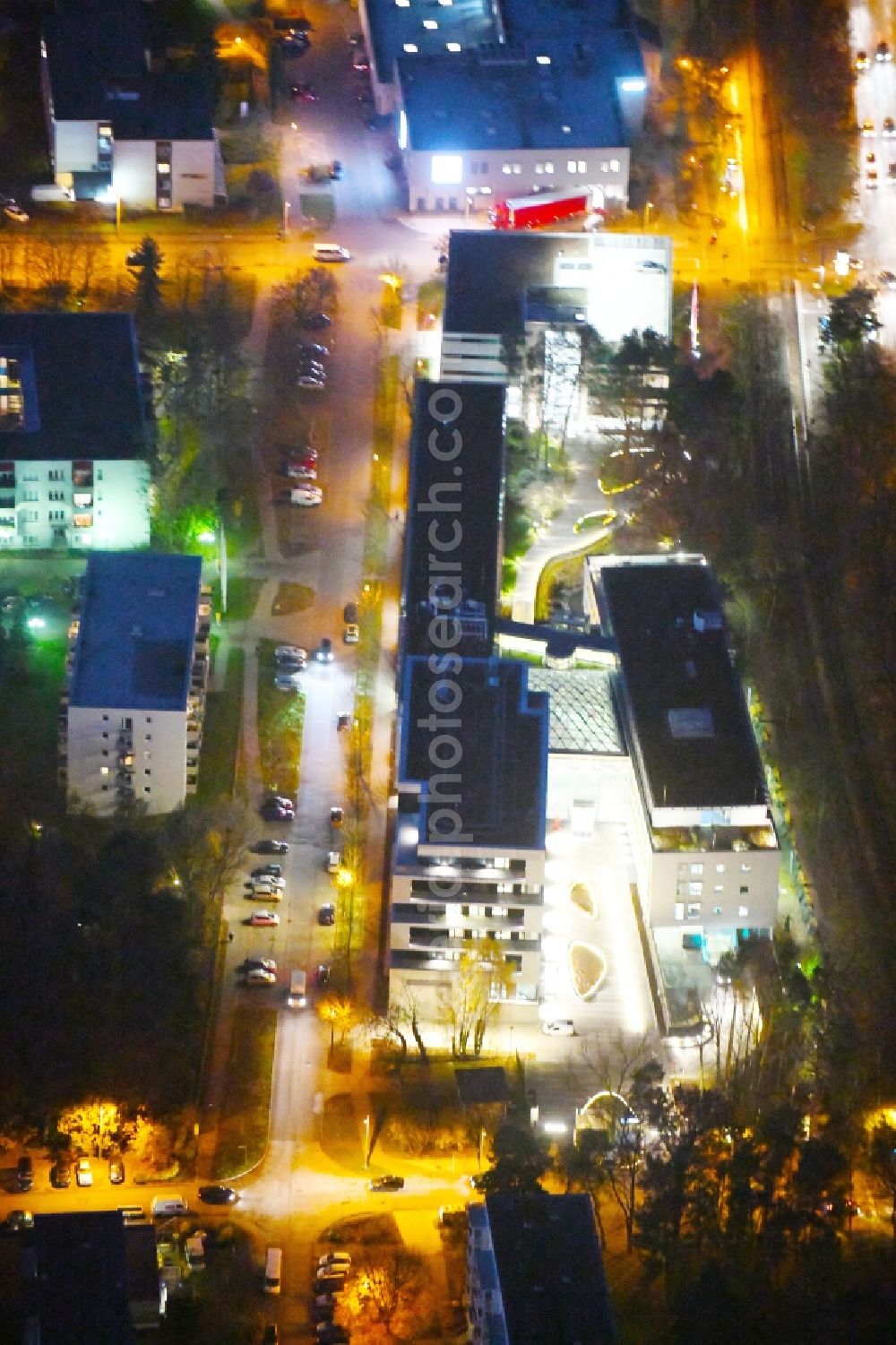 Potsdam from above - Banking administration building of the financial services company Mittelbrandenburgische Sparkasse in Potsdam on Saarmunder Strasse in Potsdam in the state Brandenburg, Germany