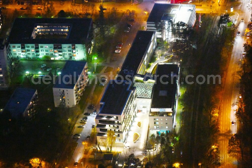 Potsdam from the bird's eye view: Banking administration building of the financial services company Mittelbrandenburgische Sparkasse in Potsdam on Saarmunder Strasse in Potsdam in the state Brandenburg, Germany