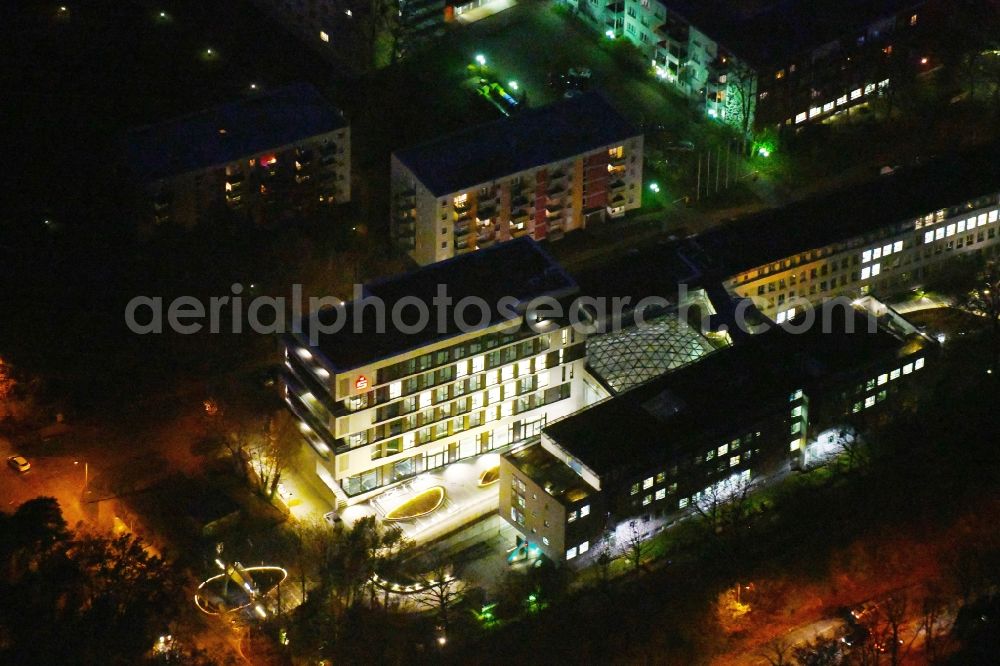 Aerial image Potsdam - Banking administration building of the financial services company Mittelbrandenburgische Sparkasse in Potsdam on Saarmunder Strasse in Potsdam in the state Brandenburg, Germany