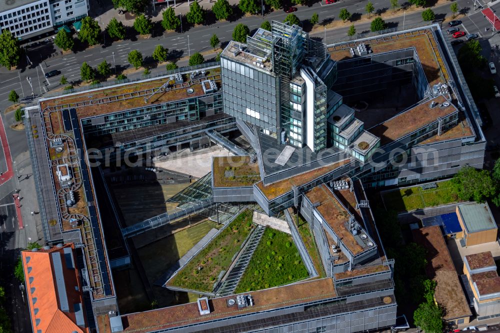 Hannover from above - Banking administration building of the financial services company of NORD/LB Norddeutsche Landesbank Girozentrale on Friedrichswall in the district Suedstadt-Bult in Hannover in the state Lower Saxony, Germany