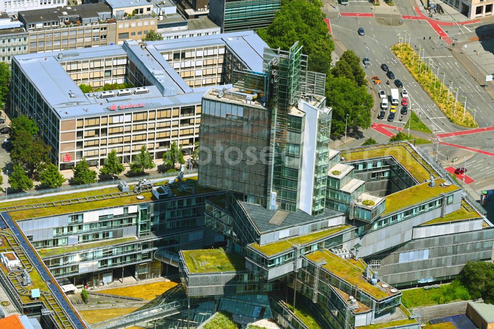 Aerial photograph Hannover - Banking administration building of the financial services company of NORD/LB Norddeutsche Landesbank Girozentrale on Friedrichswall in the district Suedstadt-Bult in Hannover in the state Lower Saxony, Germany